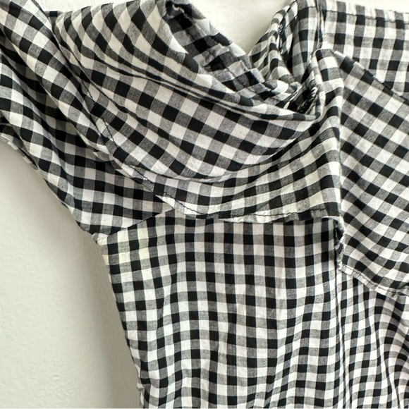 Cotton On Gingham Cold Shoulder Long Sleeve Button Down Top Size Medium - Picture 6 of 9